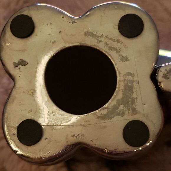 Metallic silver ceramic elephant - Picture 3 of 4